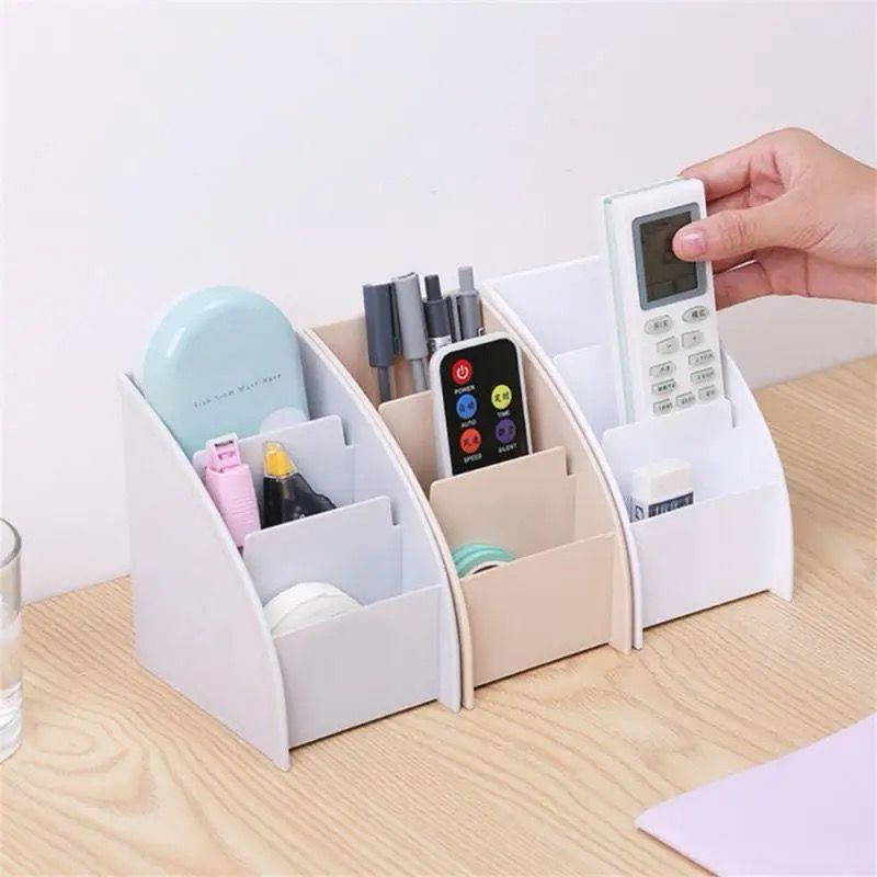 Plastic TV Remote Control Storage Holder Mobile Phone Holder Stand Washable Home Office Storage Boxes Desktop Storage Case