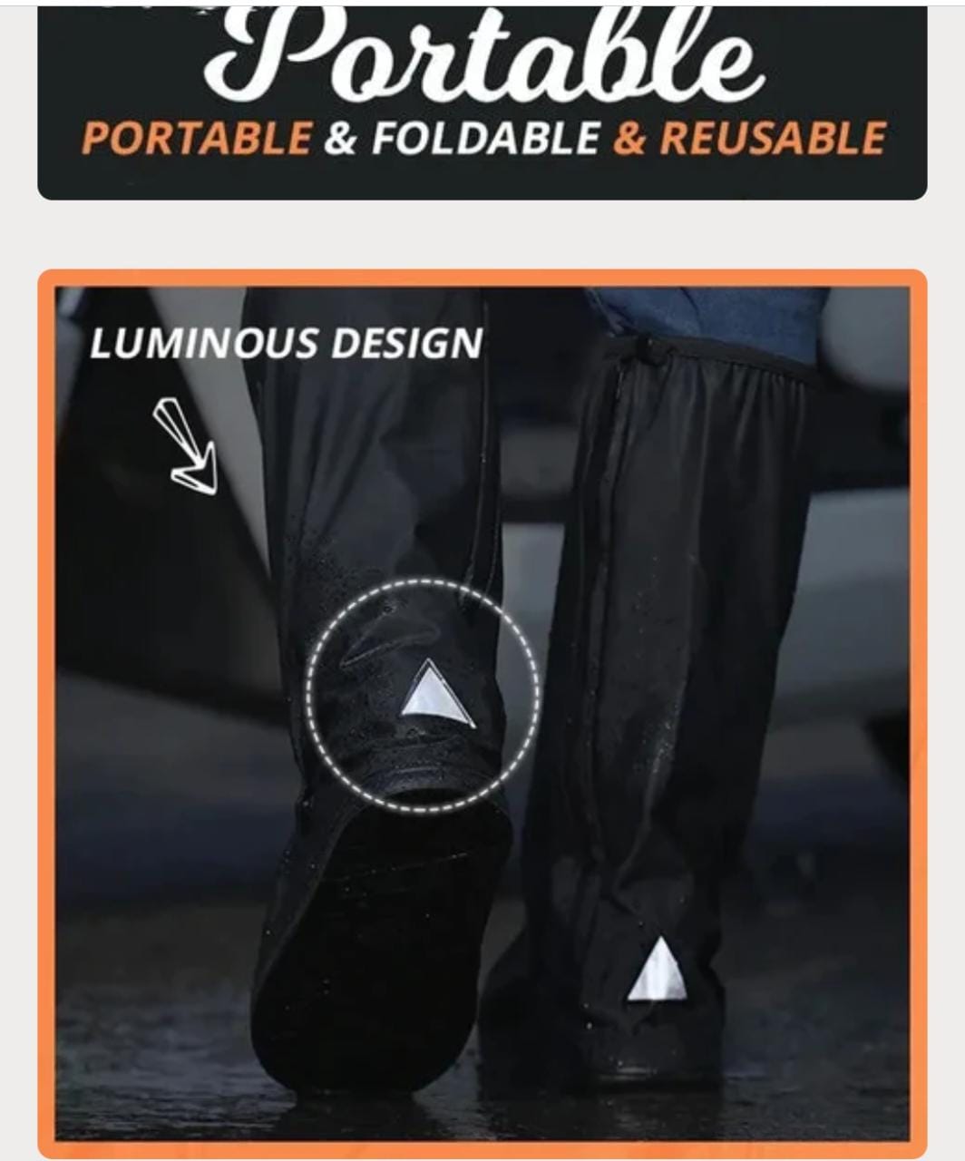 Professional Long Waterproof Shoe Covers for Men Waterproof Boot Covers Rain Shoe Covers Reusable & Foldable Motorcycle Cycling Bike Knee Boots Shoes Cover