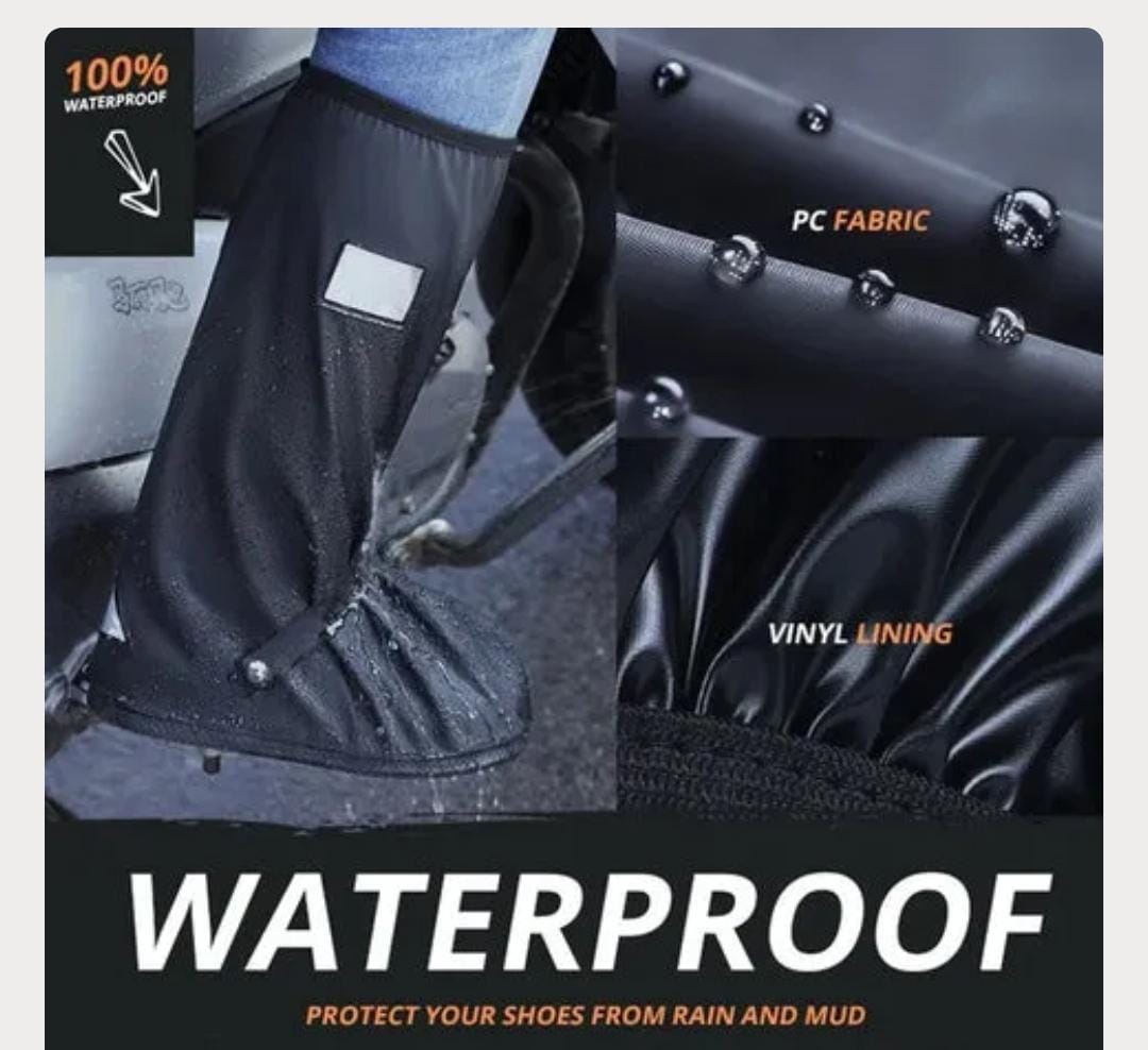 Professional Long Waterproof Shoe Covers for Men Waterproof Boot Covers Rain Shoe Covers Reusable & Foldable Motorcycle Cycling Bike Knee Boots Shoes Cover