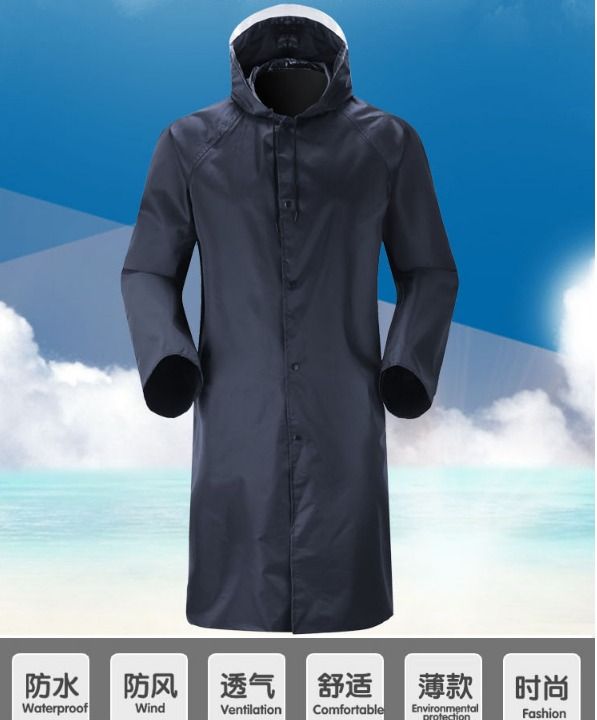 Full Sleeves Waterproof Rain Coat/Water Resistance Rain Wear Jacket For Men And Women 110cm