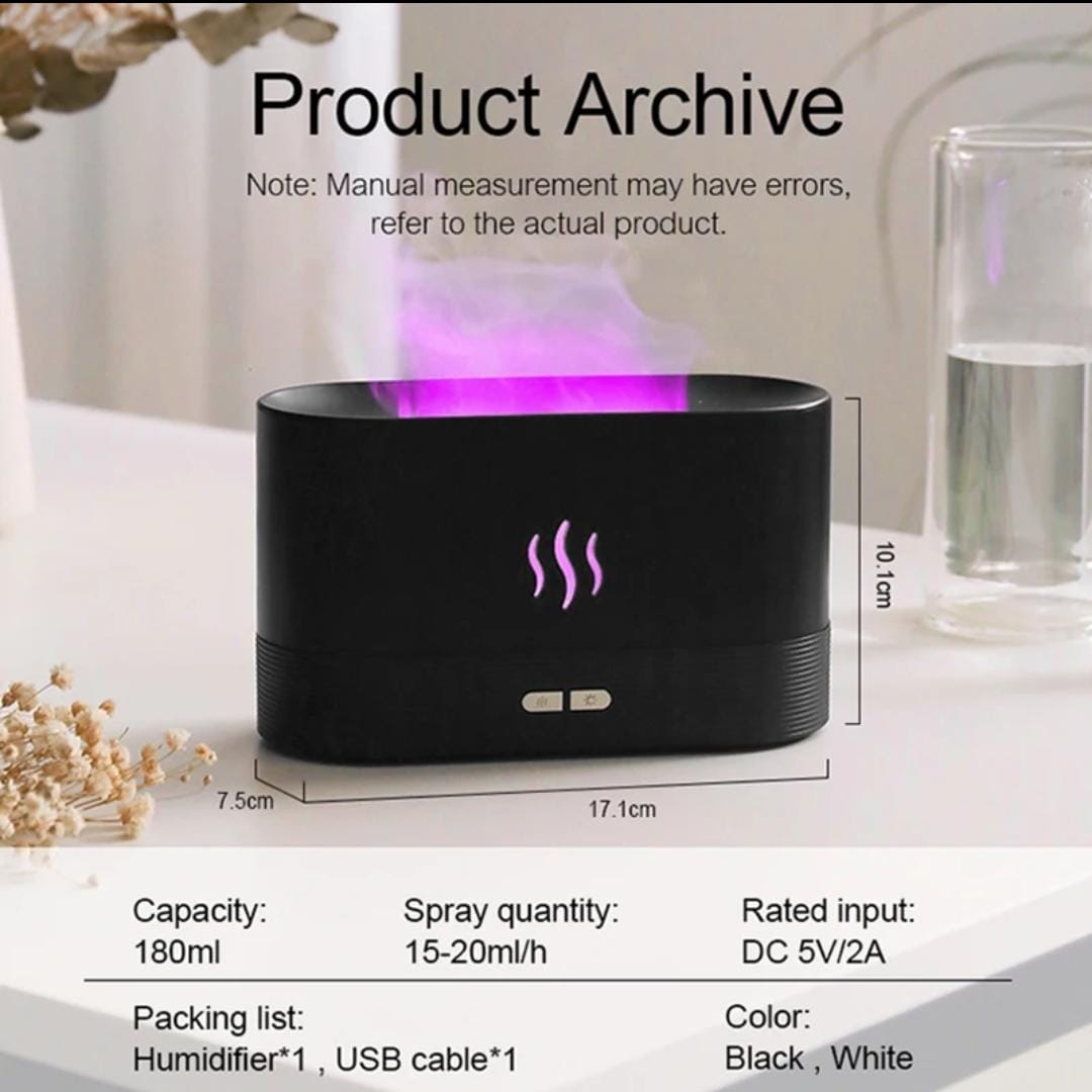 Flame Diffuser Essential Oils for Diffusers for Home,Office Or Yoga Aromatherapy Diffuser with No-Water Auto-Off Protection