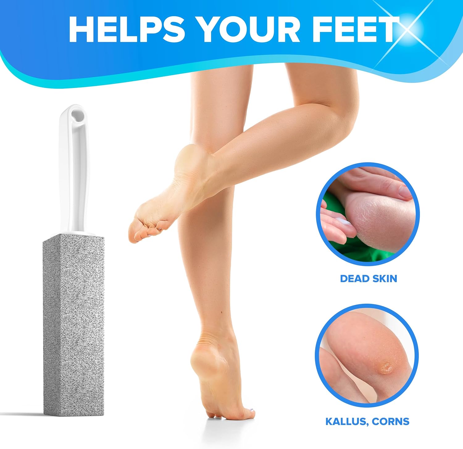 Pumice stone toilet scrabber, Pumice Cleaning Stone with Handle Toilet Bowl Cleaner Hard Water Ring Remover for Bath/Pool/Kitchen/Household Cleaning