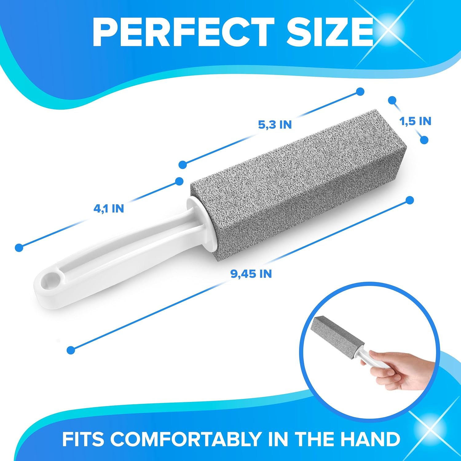 Pumice stone toilet scrabber, Pumice Cleaning Stone with Handle Toilet Bowl Cleaner Hard Water Ring Remover for Bath/Pool/Kitchen/Household Cleaning