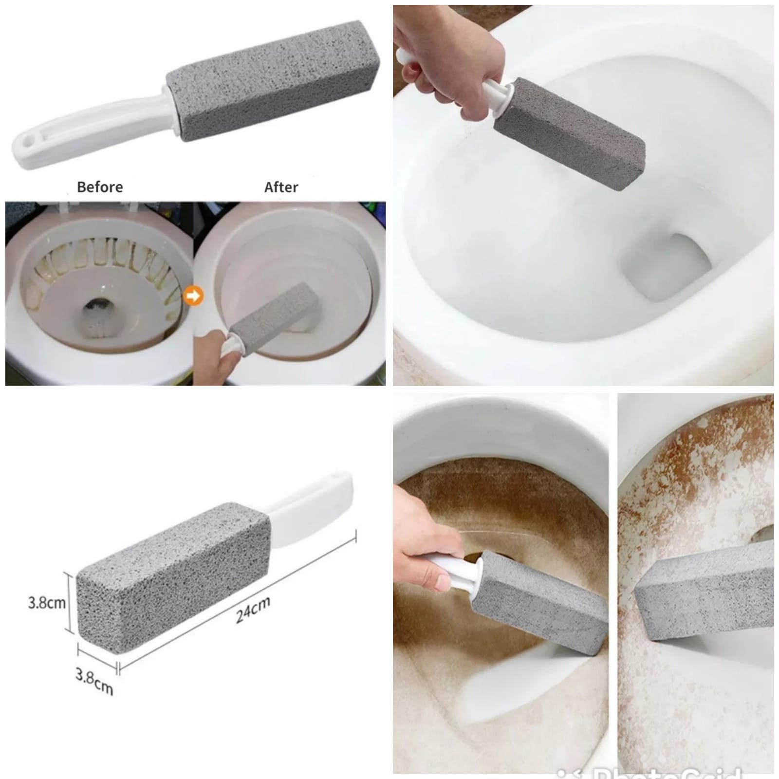 Pumice stone toilet scrabber, Pumice Cleaning Stone with Handle Toilet Bowl Cleaner Hard Water Ring Remover for Bath/Pool/Kitchen/Household Cleaning