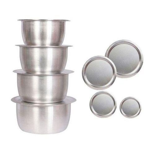 Heavy Duty 4Pcs Set Of Stainless Aluminum Sufuria WITH Lids