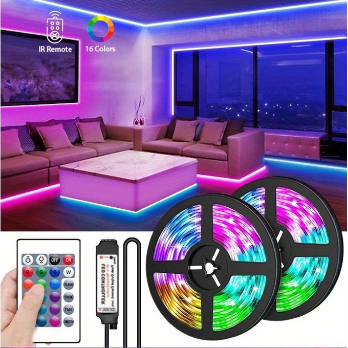 5M/10M LED Light Strip Light USB LED RGB Lights Flexible LED Lamp Tape Ribbon Tape Diode DC With IR Remote Controller