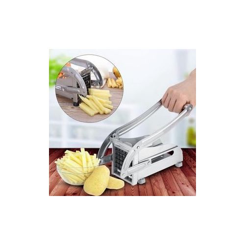 Stainless Steel French Fries Machine with 2 Blades Potato Chips Strip Cutting Cutter Maker Salad Vegetable & Potato Chipper