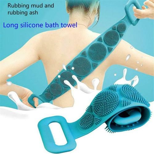 Silicone Body Scrubber Bath Brush Exfoliating Shower Brush Bath Belt Body Scrub Back Massage Brush Cleaning Strap Bathing Tools