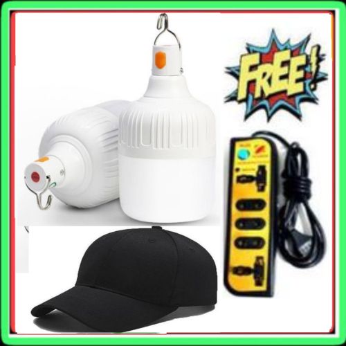 Dp Light Light LED Rechargeable Lamp With USB Cable, Rechargeable 20W Bulb' Power Saving 20W, 30W, 50W + Black Extension + Cap