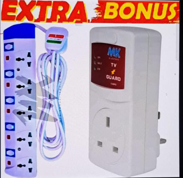 Power King Heavy Duty // 5 Way Power Extension Cable Compatible with MK Fridge Guards + FREE MK TV GUARD