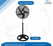 lyons FS-1801 Stand fan, Durable quality motor  , 3 speed control panel , Super quiet motor