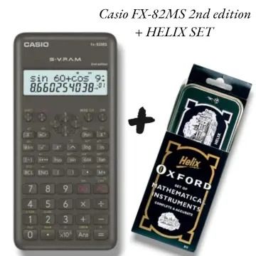 Casio Educational KNEC Approved Calculator Used In Kenya Curriculum Fx-82MS + Free Helix Oxford School Mathematical Set/Geometrical Set