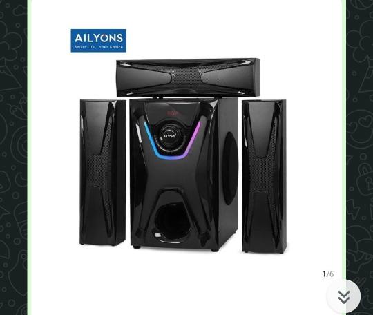 AILYONS ELP3701K 3.1CH Multimedia Speaker System woofer 18000W PMPO Black 60W+15W×3