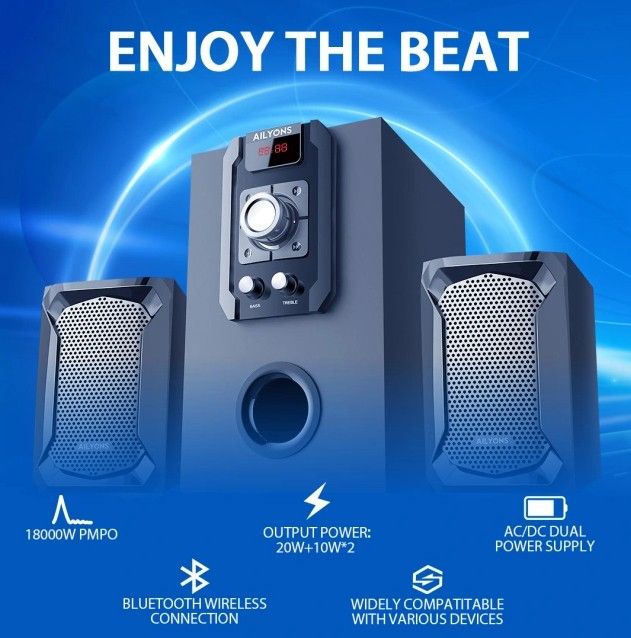 AILYONS ELP2401K 2.1CH Multi Media Speaker System Woofer-18000W PMPO