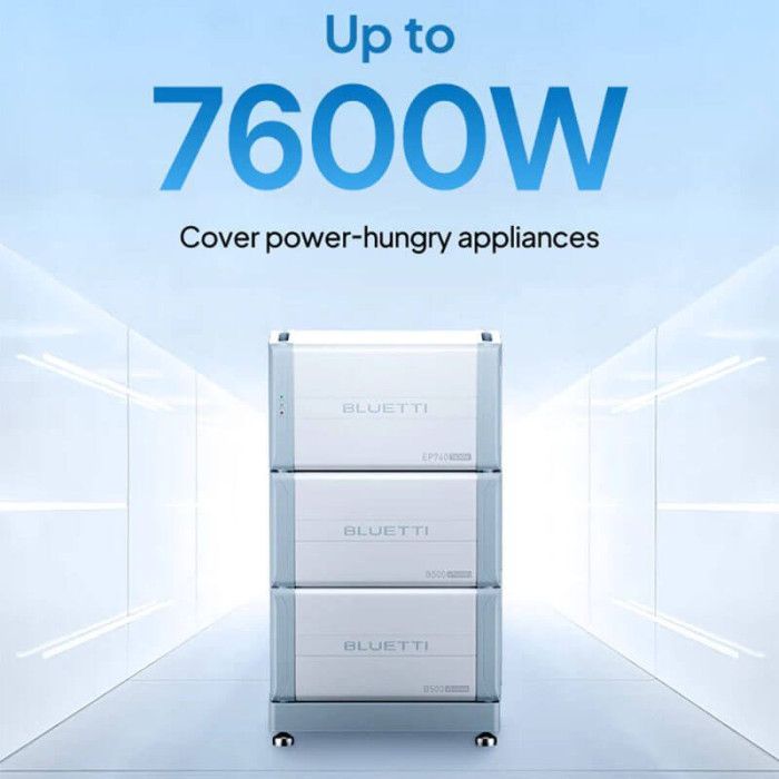 [Hot Deals] BLUETTI EP760 & 2×B500 Home Battery Backup 7600W Output 9920Wh Expandable LiFePO4 Battery Grid Tied and Off Grid Power Solution for Home and Emergency Backup