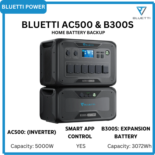 [HOT DEALS] BLUETTI AC500 & B300S Home Battery Backup 5,000W Inverter 16,384Wh Expandable LiFePO4 Battery Solar & AC Charging Off-Grid & Emergency Power Solution