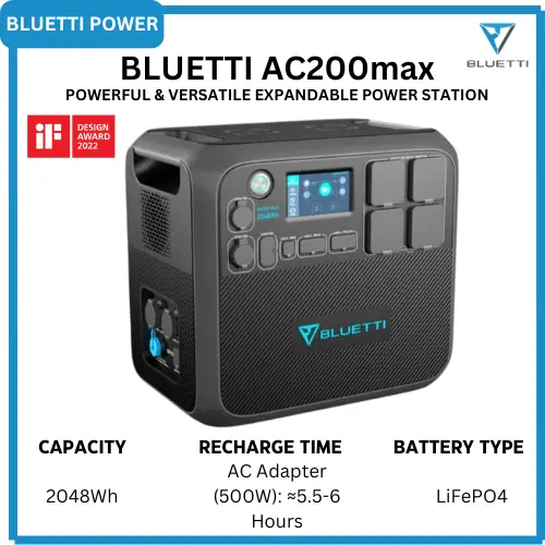 [Hot Deals] BLUETTI AC200max Expandable Power Station (2,200W 2,048Wh)