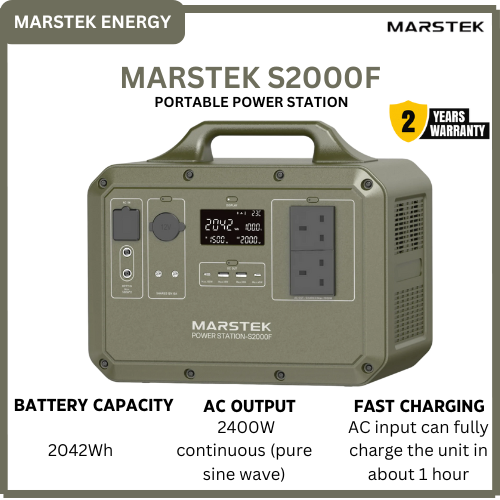 [SPECIAL OFFER] Marstek S2000F High Efficiency Solar Power Generator with Dual AC Outlets and Fast Charging Technology