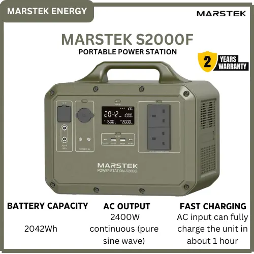 [SPECIAL OFFER] Marstek S2000F High Efficiency Solar Power Generator with Dual AC Outlets and Fast Charging Technology