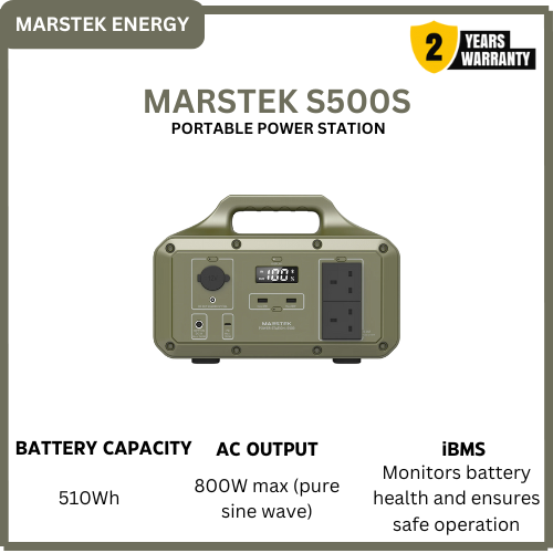 [HOT DEALS] Marstek S500S Portable Solar Generator Power Station  800W 510Wh  Fast Charging | Multi-Device Support Emergency & Outdoor Backup