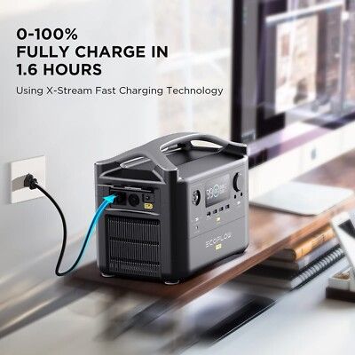 [Limited-Time Discount] EcoFlow RIVER Pro 720Wh Portable Power Station  LiFePO4  battery  AC, DC, USB-A, USB-C, car charging ports