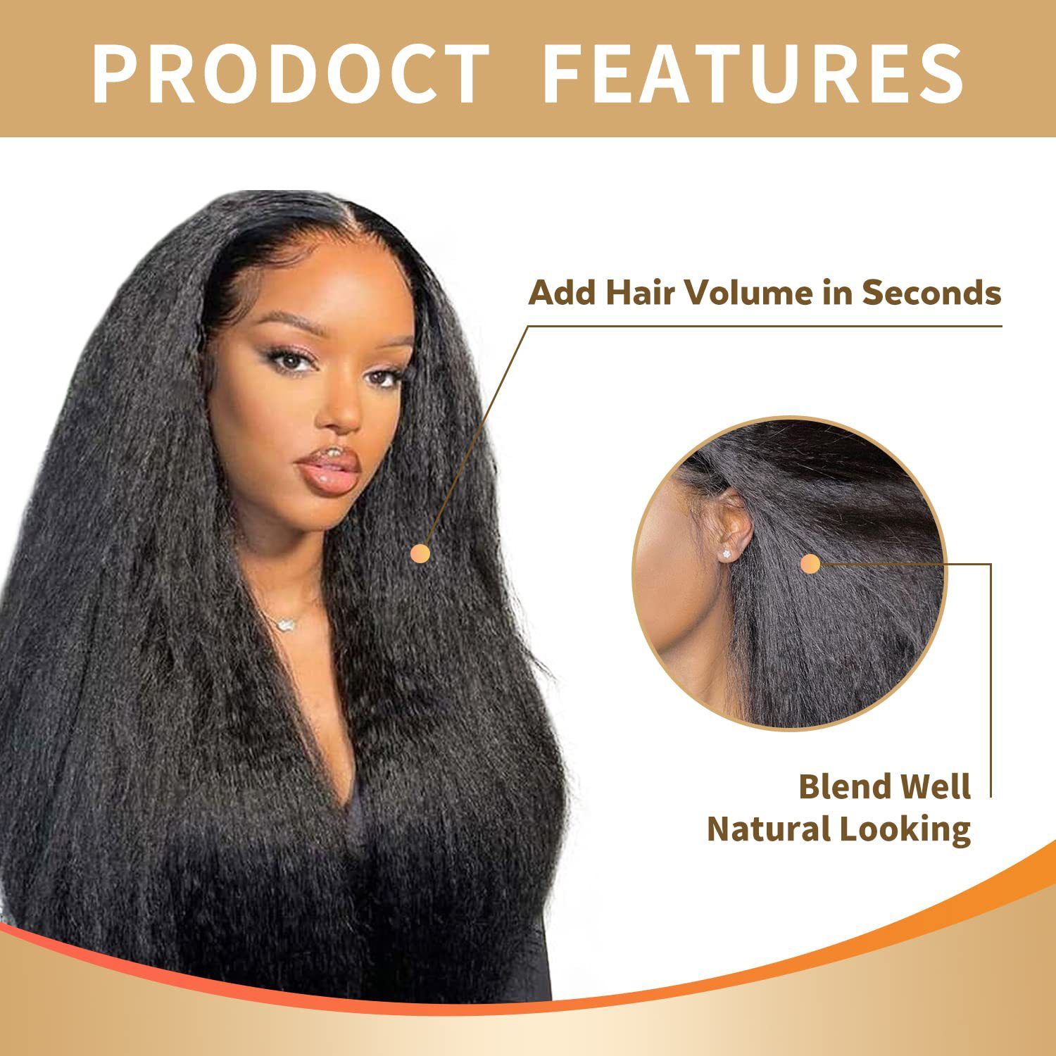 BestSeller 7 Pack Set Sythentic Hair 16 Clips Ins Hair Extension Yaki Kinky Straight Hair Wig Thick End Hair Wig