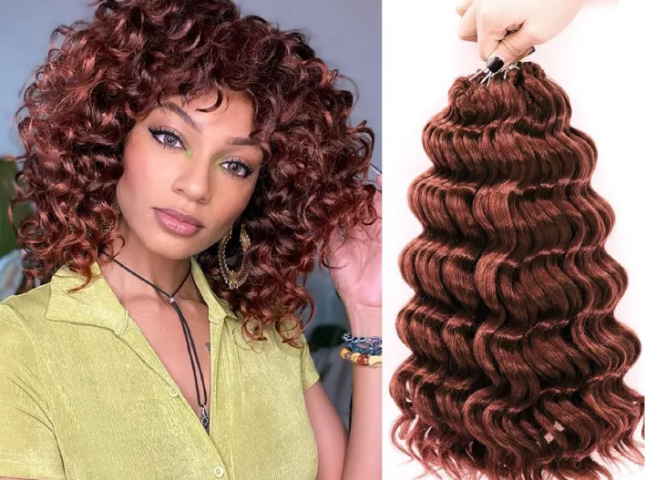 8" 14" short  hair Africa Ocean Wave curly synthetic hair wig extension dreadlocks hair
