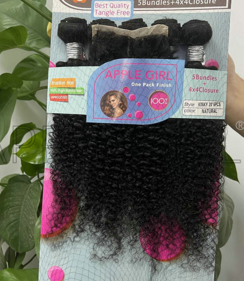 100% real human hair bundles with 4*4 lace closure 5pcs bundle+4*4 closure set straight body wave kinky curly jerry curly hair bundles