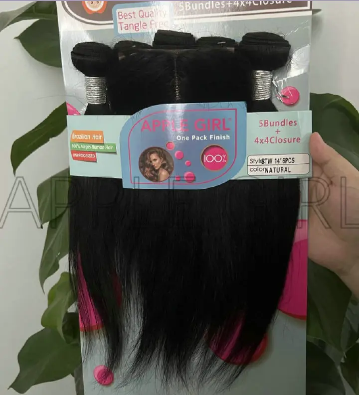 100% real human hair bundles with 4*4 lace closure 5pcs bundle+4*4 closure set straight body wave kinky curly jerry curly hair bundles