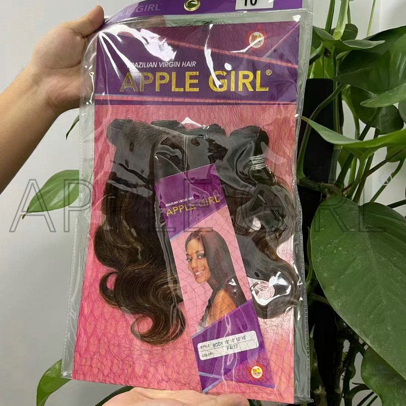 5pcs Set Packet Human hair bundles with 4*4 closure piano color 4/27 straight boday wave kinky curly huar bundles