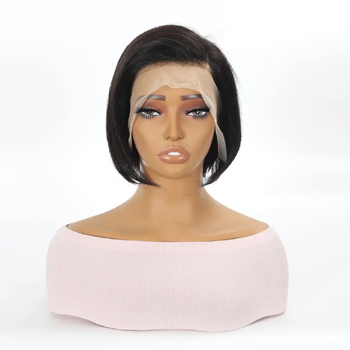 Fashion Real Human Hair Wig Pixie Cut Wig 13*4 Swiss Lace Frontal Wig