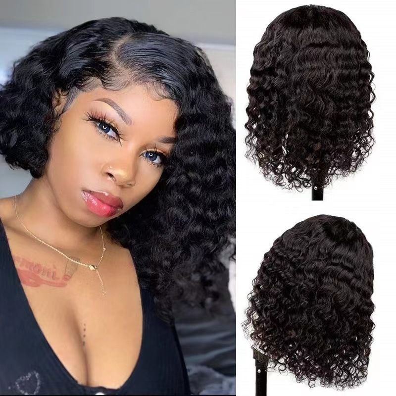 10“ Fashion Short hair bob wig Africa curly hair black synthetic hair wig for Africa women