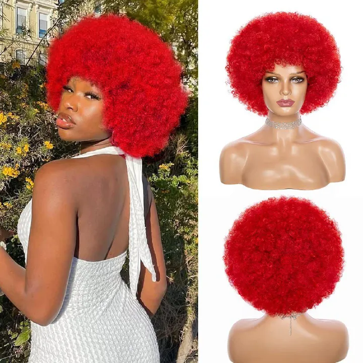 Africa sythentic hair wig curly short hair explode hair wig 10" short hair wig