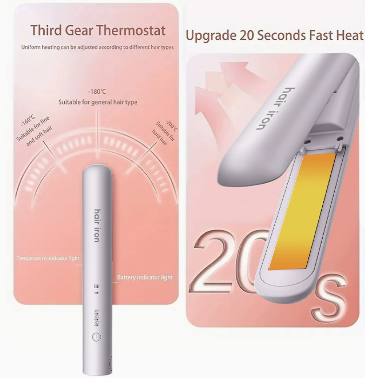 Wireless small clamp straight roll dual-use bangs straightening straight clamp women's charging portable MINI wholesale straightener hair iron