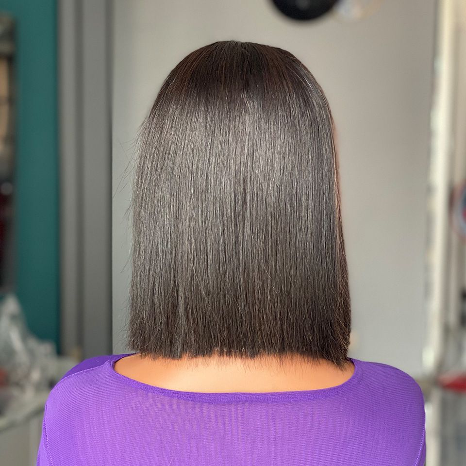 5*5 Lace Frontal Wig 10" Bone Straight Human Hair Bob Wigs 100% Remy Human Hair Wig