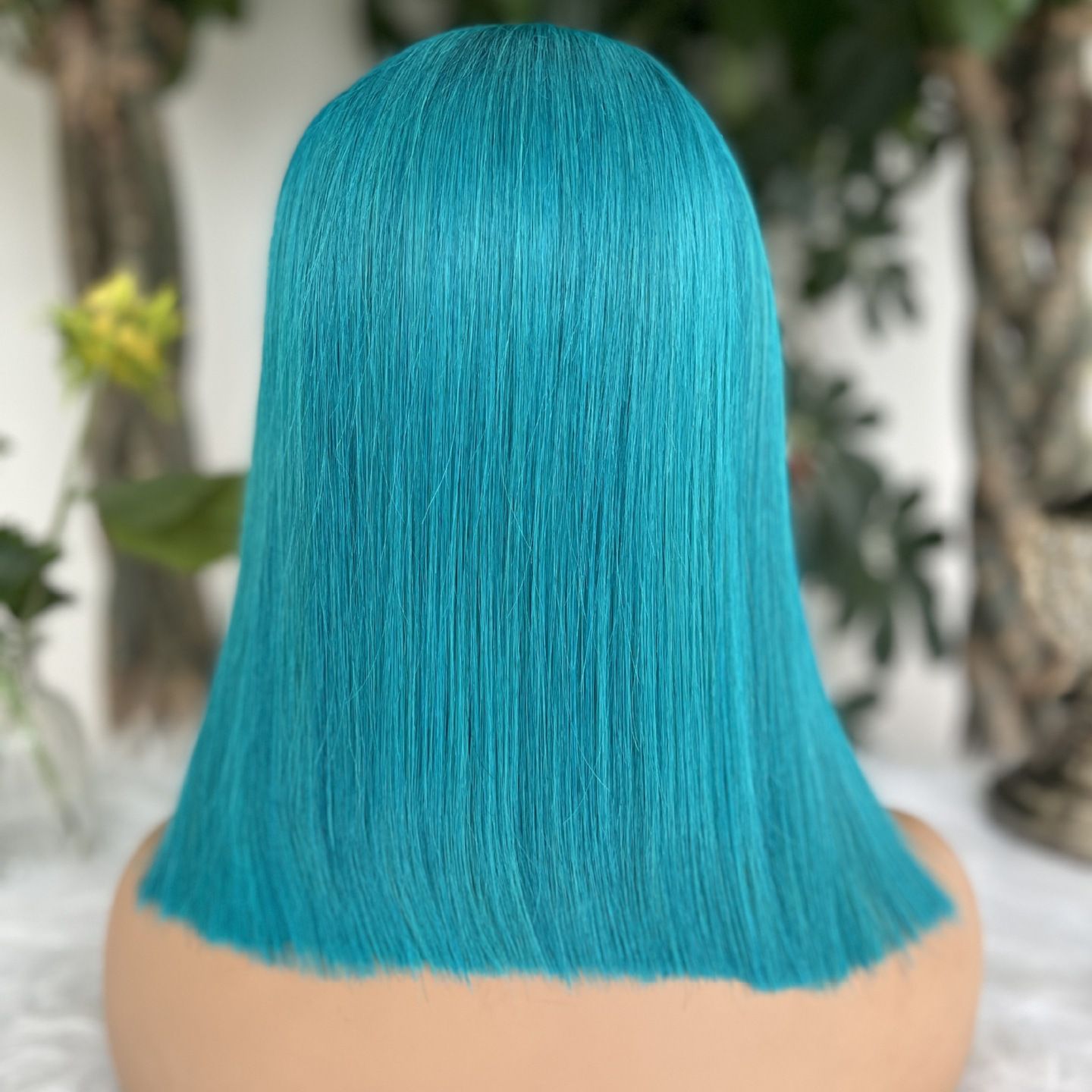 13*4 Lace Frontal Wig 100% Human Hair Bob Wig 8"10"12"14"16" Blue Color Human Hair Wig