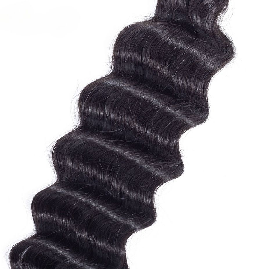 10A Human Hair Bundle Deep Wave Natural Black Color