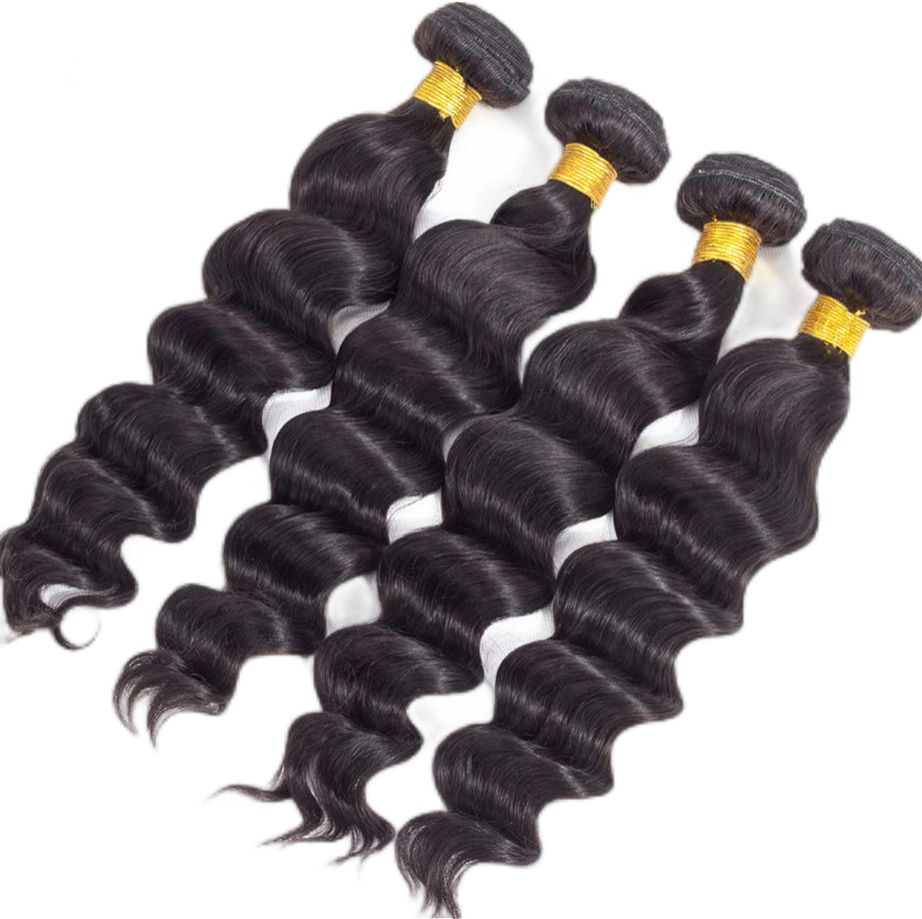 10A Human Hair Bundle Deep Wave Natural Black Color