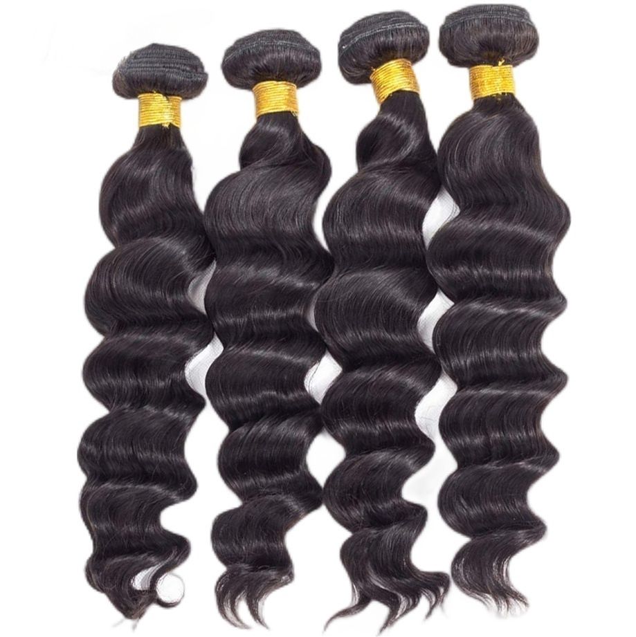 10A Human Hair Bundle Deep Wave Natural Black Color