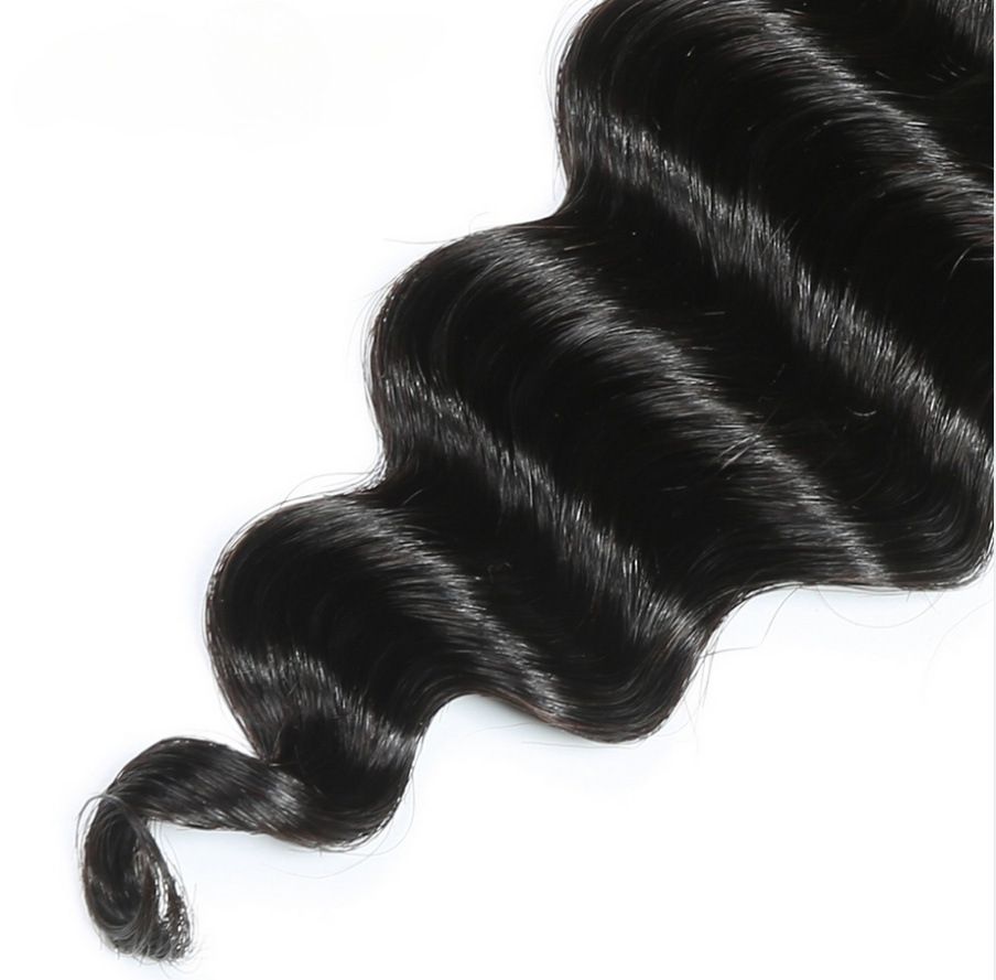 10A Human Hair Bundle Deep Wave Natural Black Color