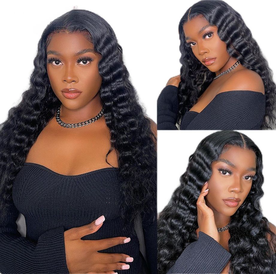 10A Human Hair Bundle Deep Wave Natural Black Color