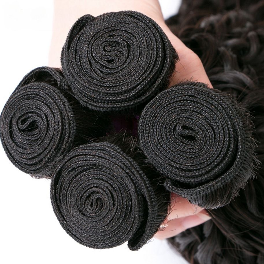 10A Human Hair Bundle Deep Wave Natural Black Color