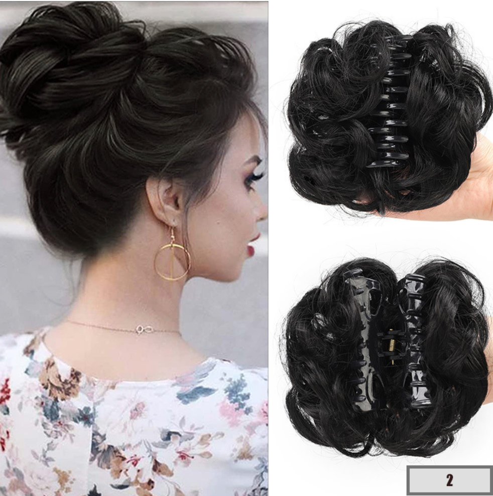 Sythentic hair Wig headband headwear, flower bud, ball shaped head, simulated hair, messy, fluffy, high temperature silk, grab and clip headband