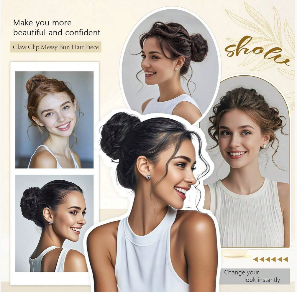 Hot sale synthetic hair extensionHair clip hair tie ponytail bun hair extension curly hair bun