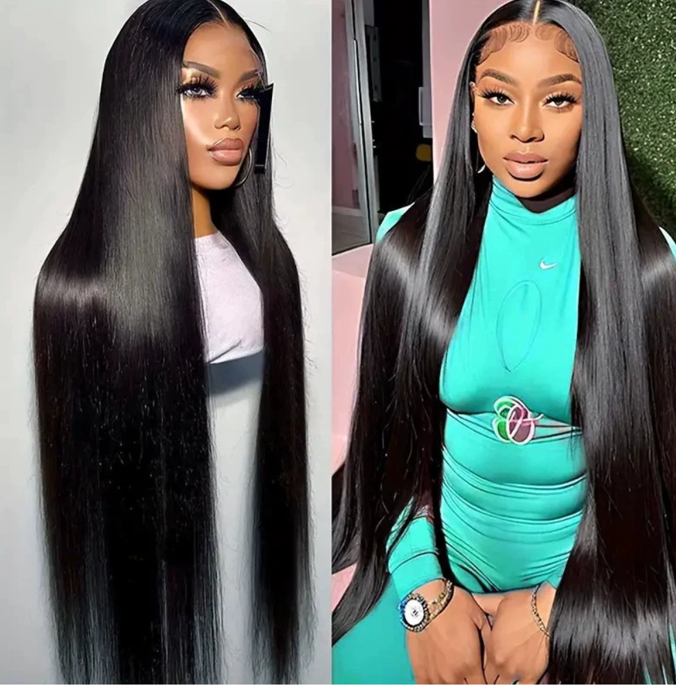 Synthetic hair wig long straight 13*4 lace frontal wig