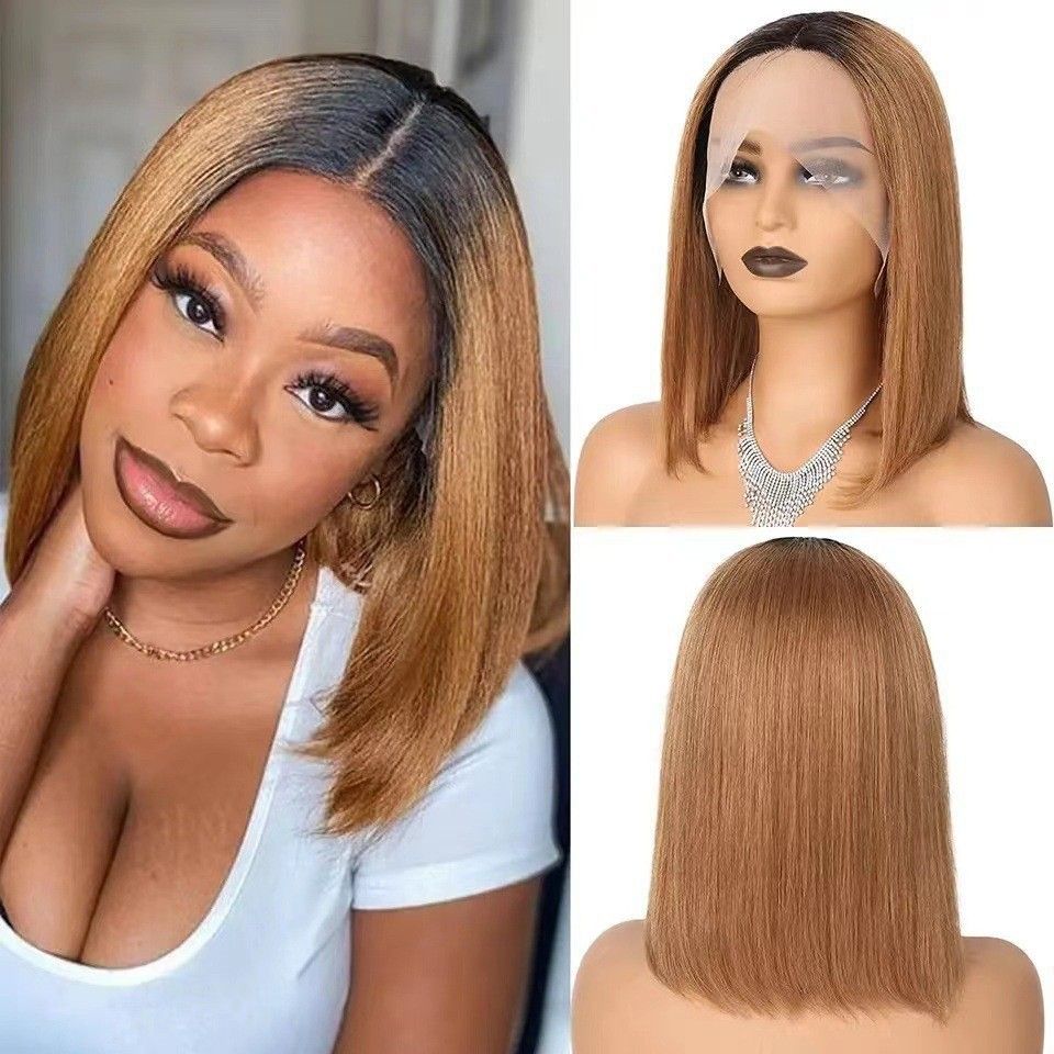 14" Bob wig sythentic hair straight hair wig 13*4 lace lace frontal wig
