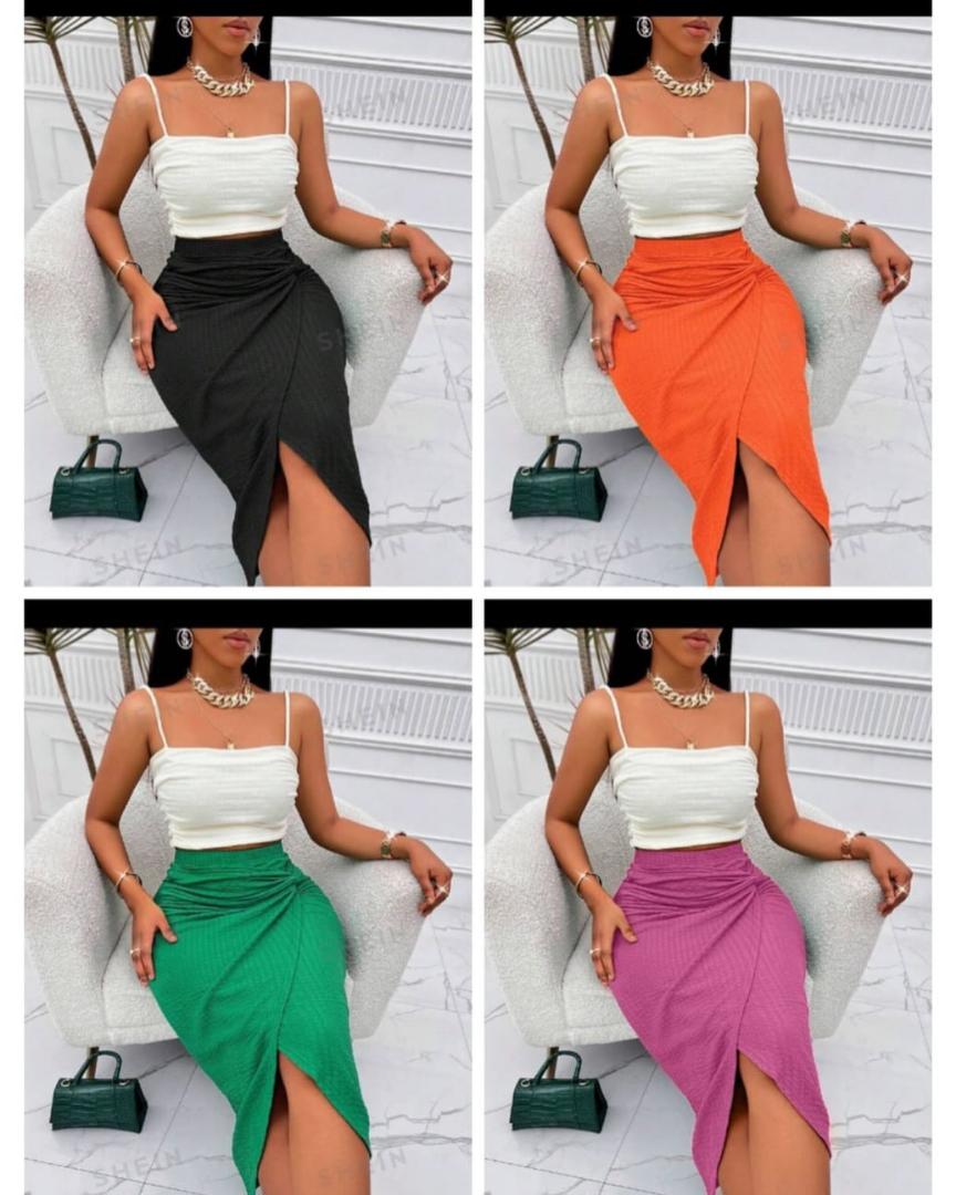 Latest Trending Classy/Stylish Fashion Ladies Two piece set Skirt &Top Pink