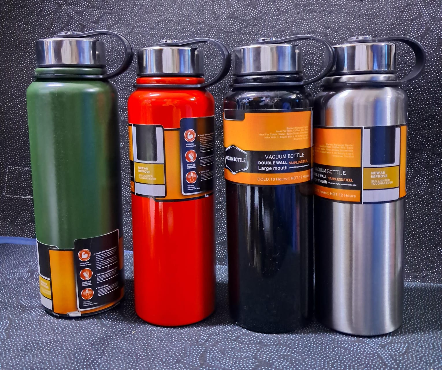 Kitchen Utensils Unbreakable Metallic Flask Cup Thermos Travel 1000ML  Fashion Healthy Bottle
24 Hours Guaranteed Hot & Cold
OUTSIDE Stainless Steel
Unbreakable