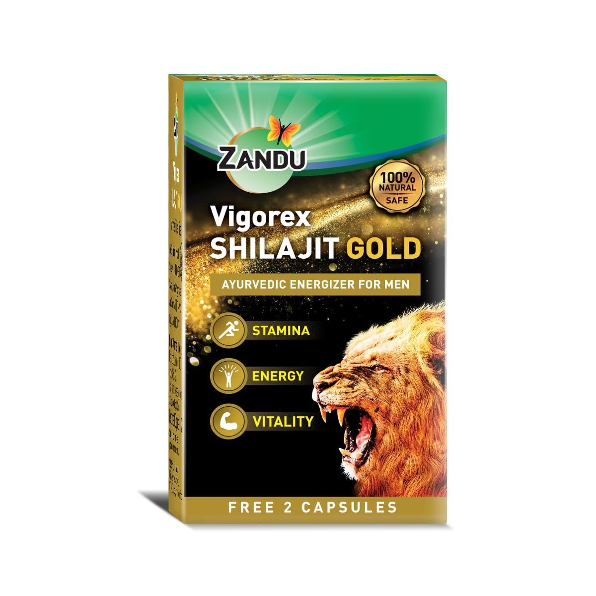 Zandu Vigorex Shilajit Gold Capsules -12’s-Elevate Strength, Stamina & Power. Himalayan original Shilajeet Capsules Vitality Booster and wellness for Men