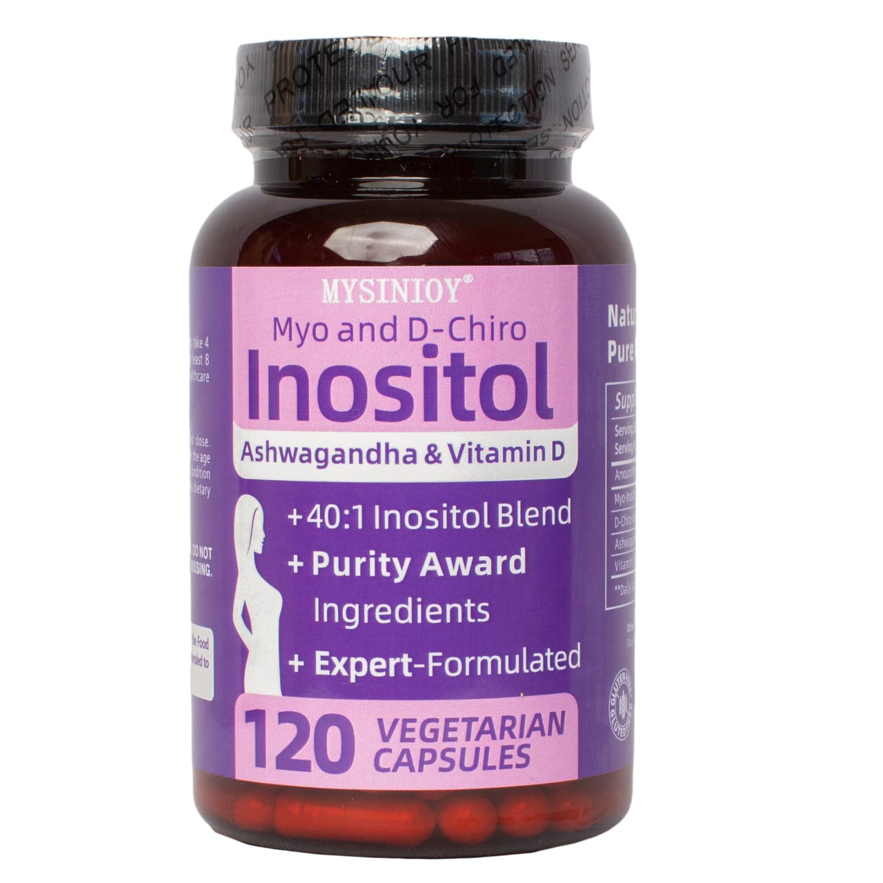 Premium Inositol Supplement - Myo-Inositol and D-Chiro InositolVitamin D3 and Ashwagandha. Ideal 40:1 Ratio - Healthy Hormone Balance & Healthy PCOS  Ovarian Support for Women - Vitamin B8-30 Day Su